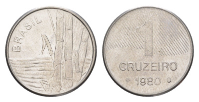 Бразилия 1 крузейро 1980 KM 590 нержавеющая сталь UNC 4644-511