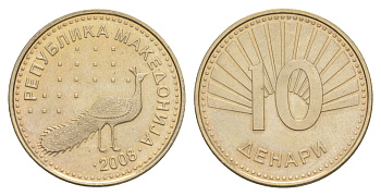 Македония 10 денаров 2008 KM 31 медь цинк никель UNC 4633-1111