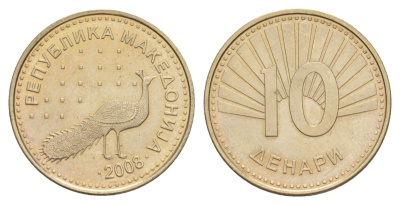 Македония 10 денаров 2008 KM 31 медь цинк никель UNC 4633-1111
