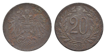 Австрия 20 геллеров 1918 Карл I (1916-1918) KM 2826 железо 4639-1056