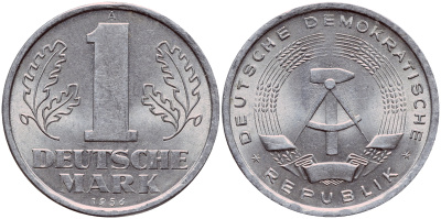 ГДР 1 МАРКА 1956 А KM 13 алюминий aUNC 1523-135