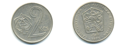 Чехословакия 2 кроны 1973 KM 75 медно-никель 89-1851