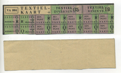 НИДЕРЛАНДЫ ТАЛОНЫ НА ТЕКСТИЛЬ 1944-1950 VA 804 бумага 6317-35-3