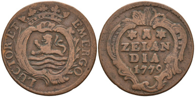 Зеландия (Zeeland), Нидерланды 1 дуит 1779 KM 101 медь 4577-142