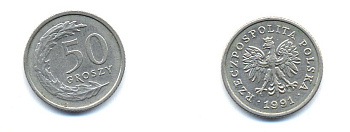 ПОЛЬША 50 ГРОШЕЙ 1991 KM 281 медно-никель 4379-546