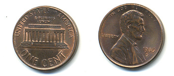 США 1 ЦЕНТ 1986 D ЛИНКОЛЬН KM 201b цинк плакированный медью 86-236