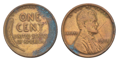 США 1 цент 1918 Авраам Линкольн KM 132 бронза 4613-339