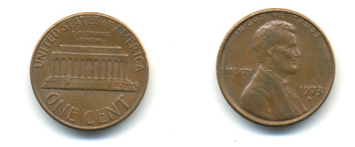 США 1 ЦЕНТ 1973 D, ЛИНКОЛЬН KM 201 медь цинк 179-326