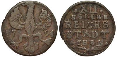 Ахен 12 геллеров 1794 KM 51 медь 75-741