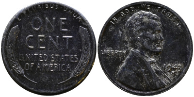 США 1 цент 1943 S (Сан-Франциско), Авраам Линкольн KM 132 a сталь плакированная цинком 4392-1231