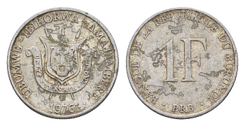 Бурунди 1 франк 1976 KM 19 алюминий 4649-421