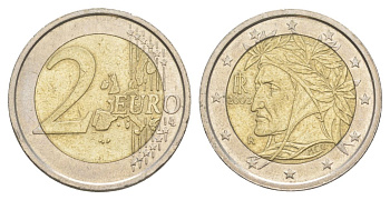 Италия 2 евро 2002 KM 217 биметалл 4629-447