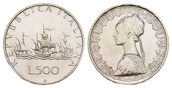 Италия 500 лир 1985 KM 98 серебро BU 413-6333