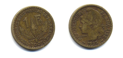 ФРАНЦУЗСКОЕ ТОГО 1 ФРАНК 1925 36-844