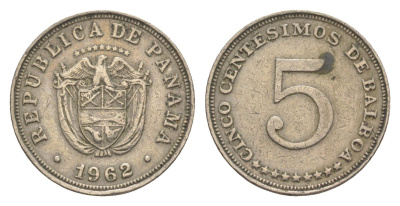 Панама 5 сентесимо 1962 KM 23.2 медно-никель 4644-633