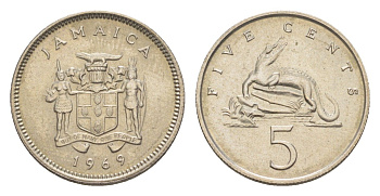 Ямайка 5 центов 1969 KM 46 медно-никель UNC 4643-116