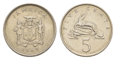 Ямайка 5 центов 1969 KM 46 медно-никель UNC 4643-116
