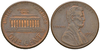 США 1 цент 1986 KM 201b цинк плакированная медью 4580-719