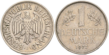 ФРГ 1 марка 1972 J KM 110 медно-никель 4126-544