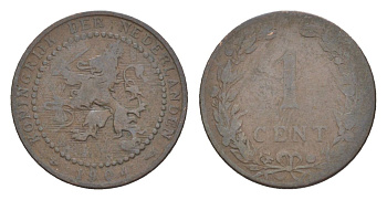 Нидерланды 1 цент 1904 Вильгельмина (1890-1948) KM 132 бронза 73-223