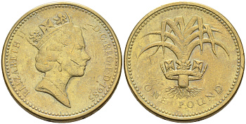 Великобритания 1 фунт 1985 Елизавета II (1952-2022) KM 941, Spink 4331 никель латунь 4589-1011