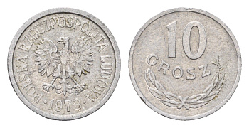 Польша 10 грошей 1973 Y AA47 алюминий 187-358