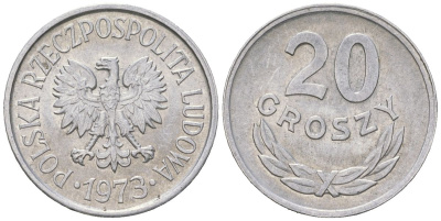 Польша 20 грошей 1973 Y A47 алюминий UNC 99-842