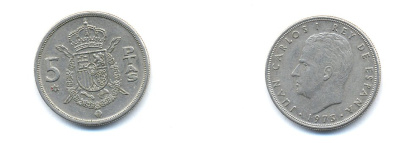 ИСПАНИЯ 5 ПЕСЕТ 1978 KM 807 медно-никель 54-1732