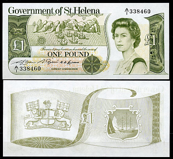 Остров Святой Елены 1 фунт ND (1981) Елизавета II (1952-2022) Pick 9 a  бумага  UNC (пресс) 449-78-2