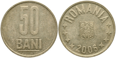 РУМЫНИЯ 50 БАНИ 2006 KM 192 латунь 89-343