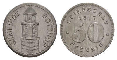 Боттроп 50 пфеннигов 1917 Funck 54.4, Men05 3320.4, Men18 4240.4 железо aUNC 4637-1157