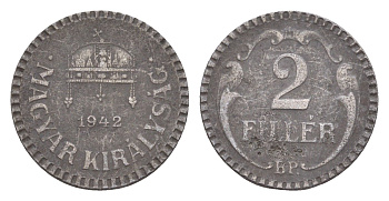 Венгрия 2 филлера 1942 BP KM 518 сталь 4651-1031