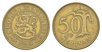 Финляндия 50 марок 1954 KM 40 алюминиевая бронза 4648-646