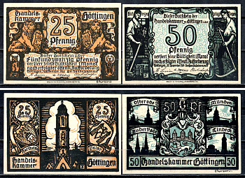 Геттинген (Пруссия, Ганновер) набор из 2 нотгельдов 1920 7556-11-3-1