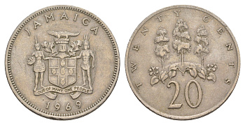 Ямайка 20 центов 1969 KM 48 медно-никель 4624-445