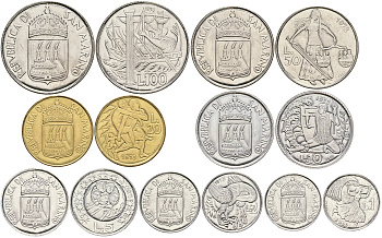 Сан-Марино годовой набор из 7 монет 1973 1, 2, 5, 10, 20, 50 и 100 лир KM 22-28 UNC 3-6-4-45