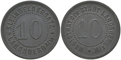 Ландсберг-на-Варте (Пруссия, Бранденбург) 10 пфенингов 1917 Funck 270.4, Men18 17840.4 цинк 4175-543