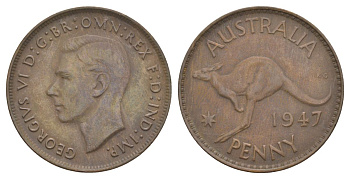 Австралия 1 пенни 1947 KM 36 бронза 4168-631