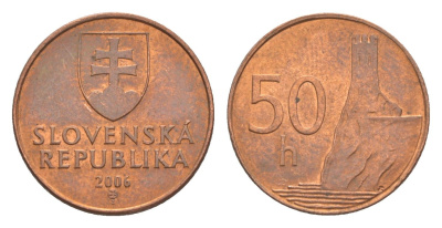 Словакия 50 геллеров 2006 MK KM 35 сталь плакированная медью 4124-733