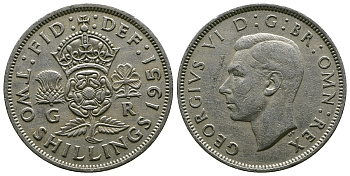 Великобритания 2 шиллинга (флорин) 1951 Георг VI (1936-1952) KM 878, Spink 4107 медно-никель 4607-732