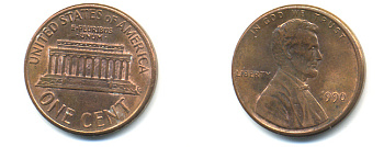 США 1 ЦЕНТ 1990 ЛИНКОЛЬН KM 201b цинк плакированный медью 179-432