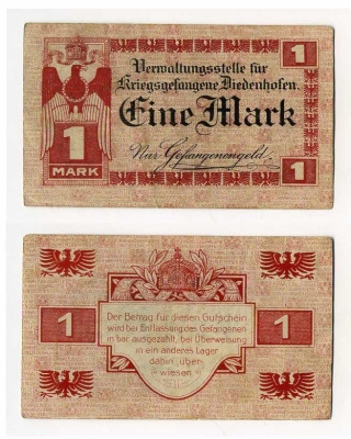 ГЕРМАНИЯ 1 МАРКА ND ЛАГЕРЬ ВОЕННОПЛЕННЫХ В ТЬОНВИЛЕ (ФРАНЦИЯ) C-2878 бумага 000-00-00