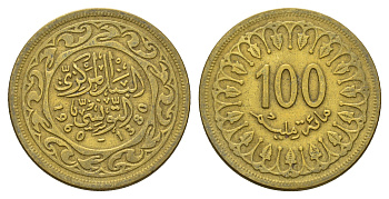 Тунис 100 миллимов 1960 AH 308 KM 309 латунь 4678-1125