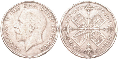 Великобритания 2 шиллинга = 1 флорин 1936 Георг V (1910-1936) KM 834, Spink 4038 серебро 4128-453