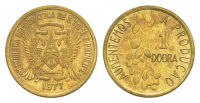 Сан-Томе и Принсипи 1 добра 1977 KM 26 латунь UNC 4644-343