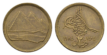 Египет 2 пиастра 1984 исламская дата слева KM 554.1 алюминиевая бронза 4513-535