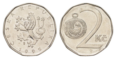Чехия 2 кроны 1995 KM 9 сталь плакированная никелем 4623-511