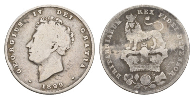 Великобритания 1 шиллинг 1829 Георг IV (1820-1830) KM 694, Spink 3812 серебро    3711-741