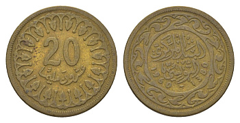 Тунис 20 миллимов 1960 KM 307 латунь 4627-767