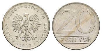 Польша 20 злотых 1987 Y 153.1 медно-никель UNC 4633-142